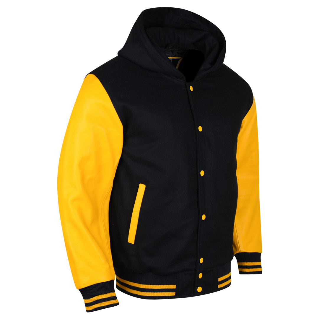 Varsity Hoodie made of High Quality Wool and Leather