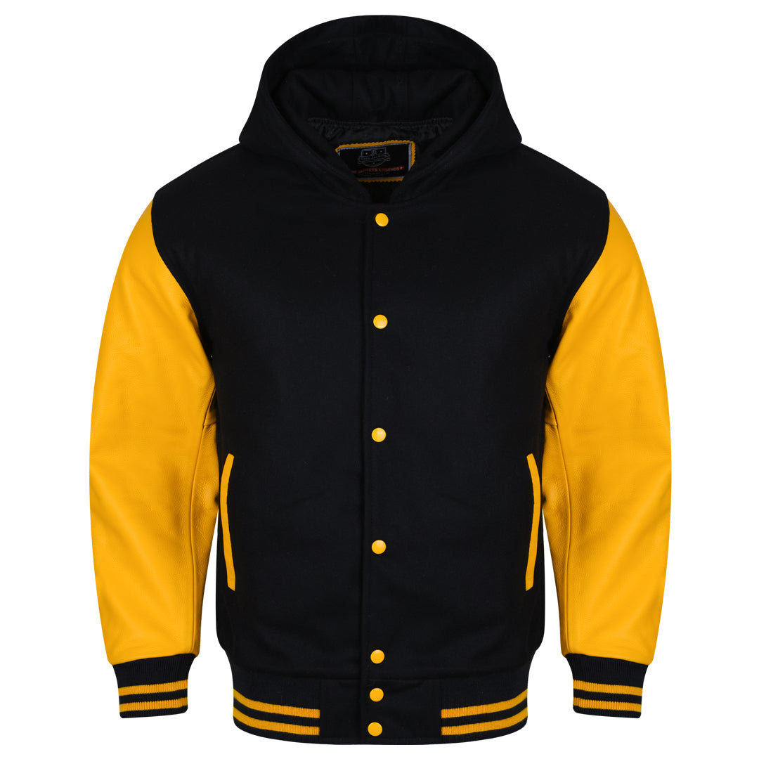 Varsity Hoodie made of High Quality Wool and Leather