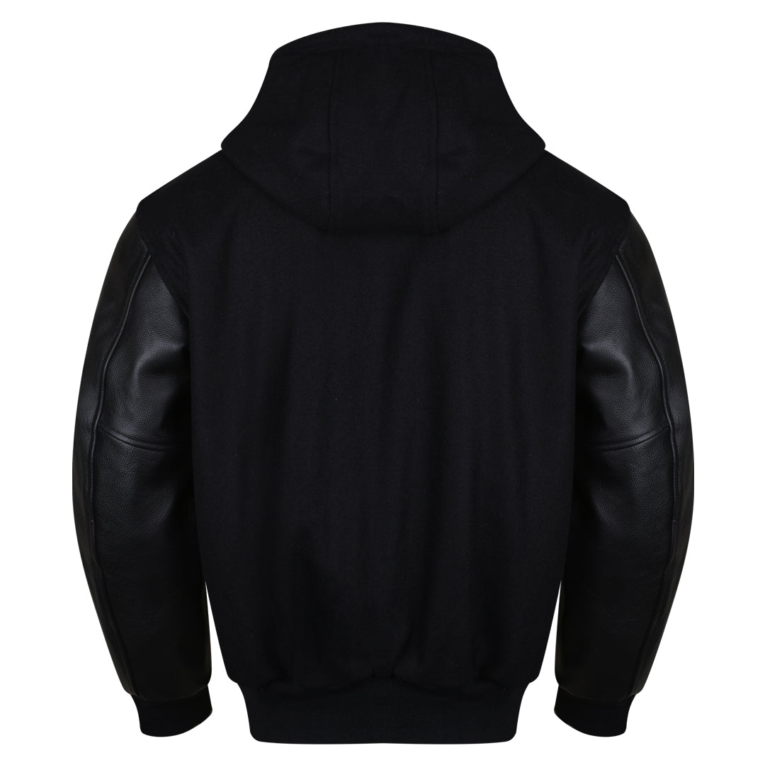 Varsity Hoodie made of High Quality Wool and Leather