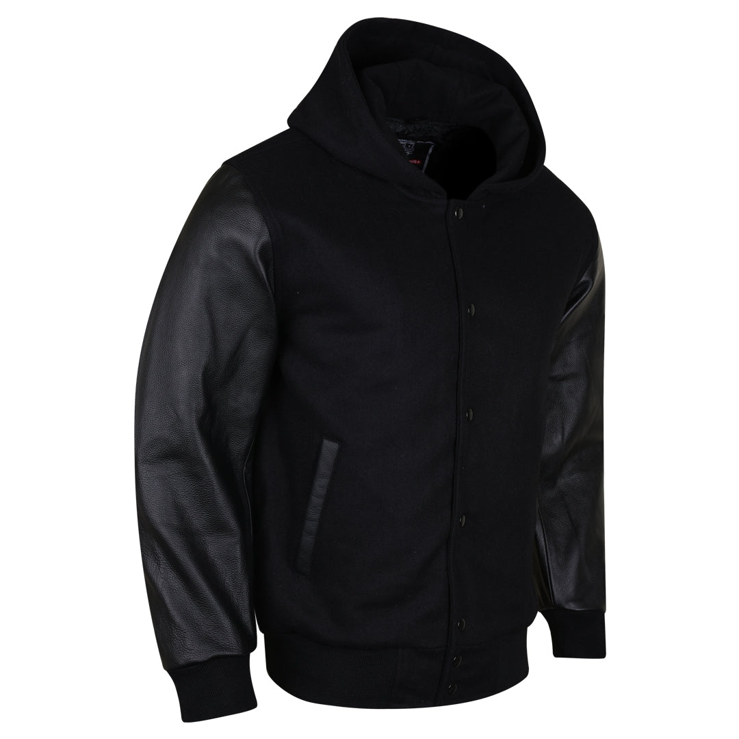 Varsity Hoodie made of High Quality Wool and Leather