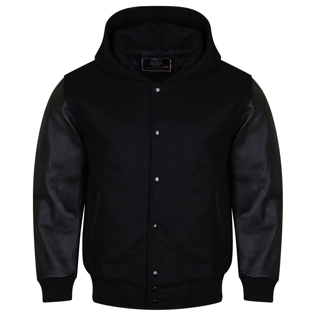 Varsity Hoodie made of High Quality Wool and Leather