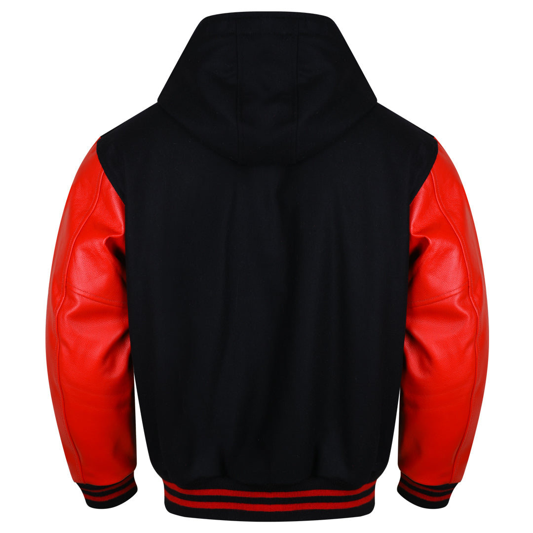 Varsity Hoodie made of High Quality Wool and Leather