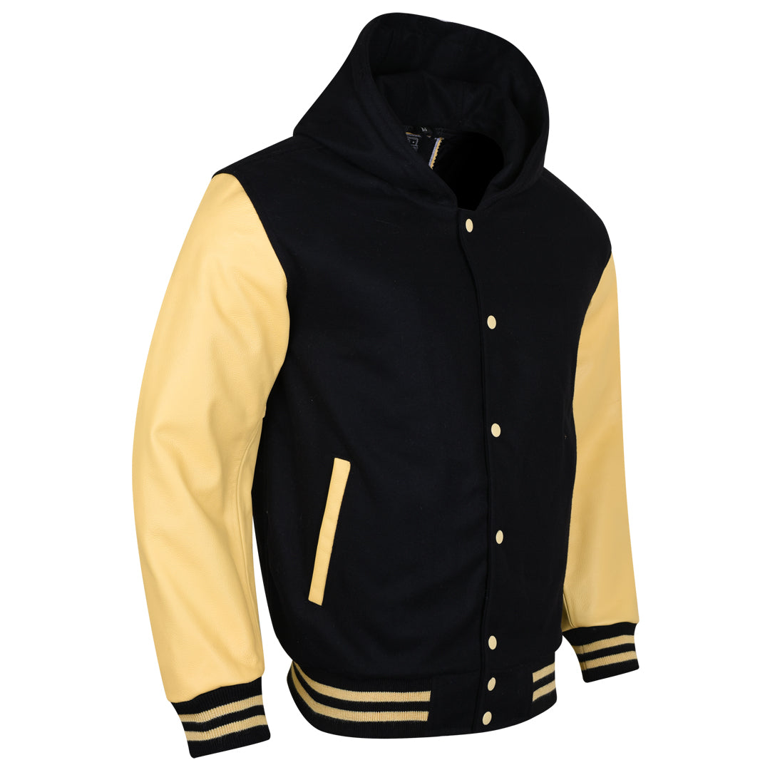 Varsity Hoodie made of High Quality Wool and Leather