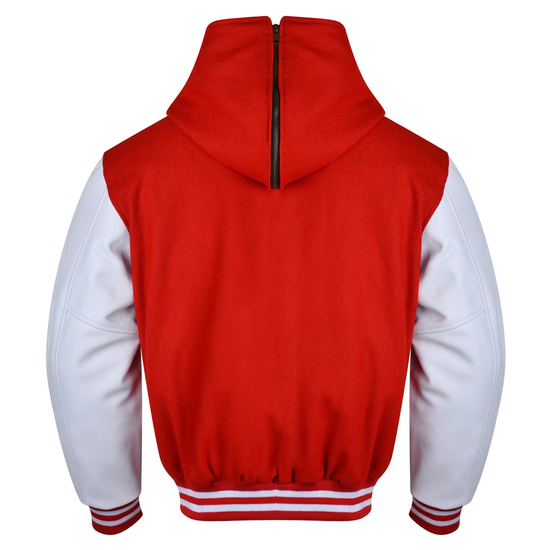 Varsity Hoodie made of High Quality Wool and Leather