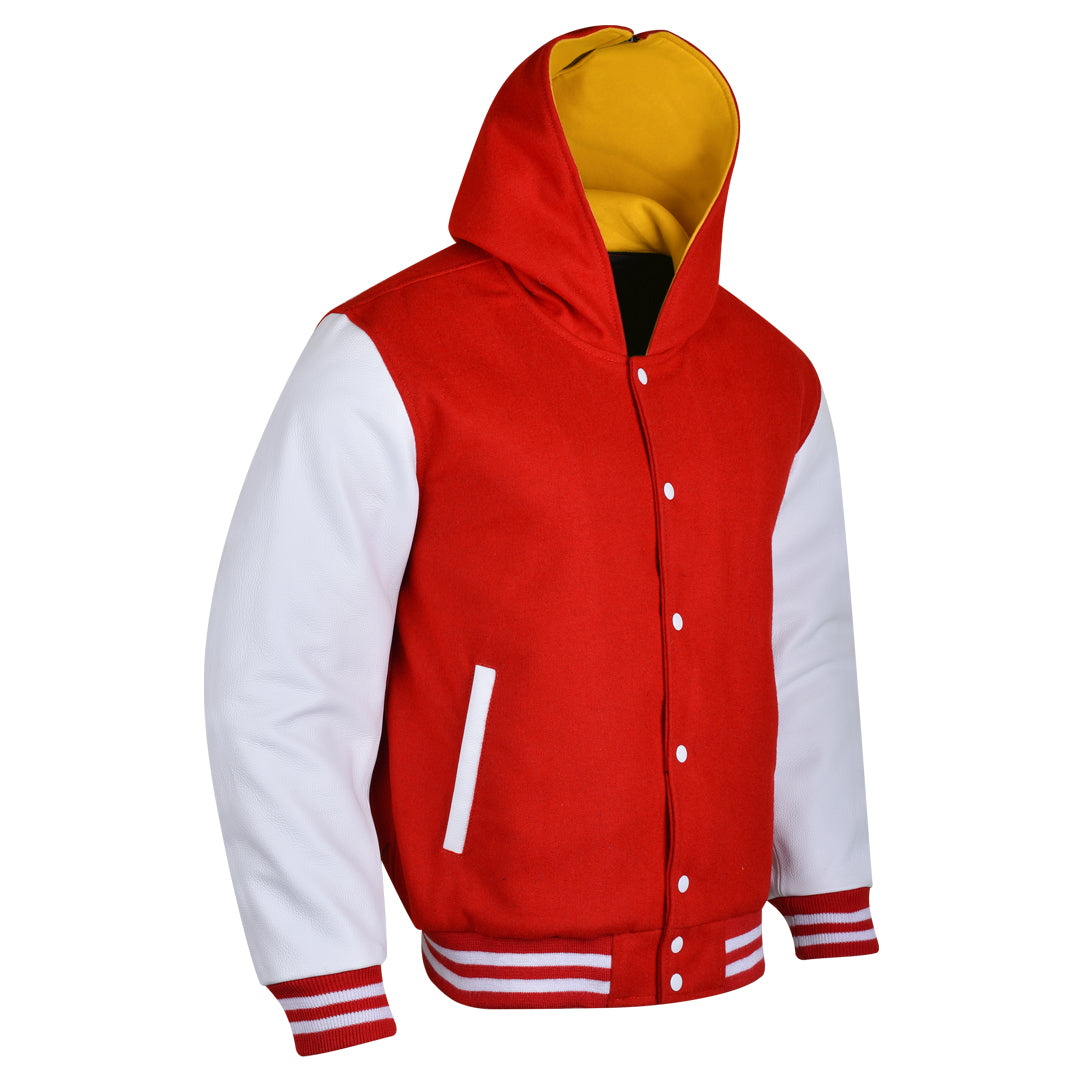 Varsity Hoodie made of High Quality Wool and Leather