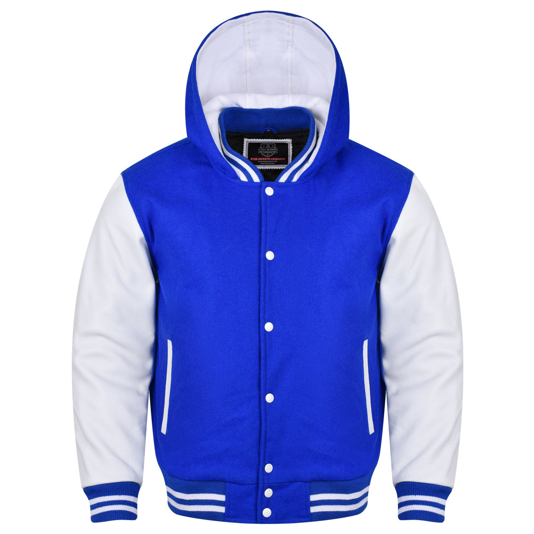 Varsity Hoodie made of High Quality Wool and Leather