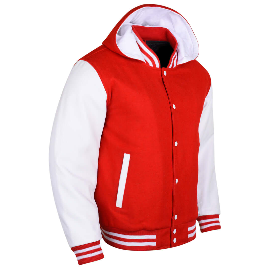Varsity Hoodie made of High Quality Wool and Leather