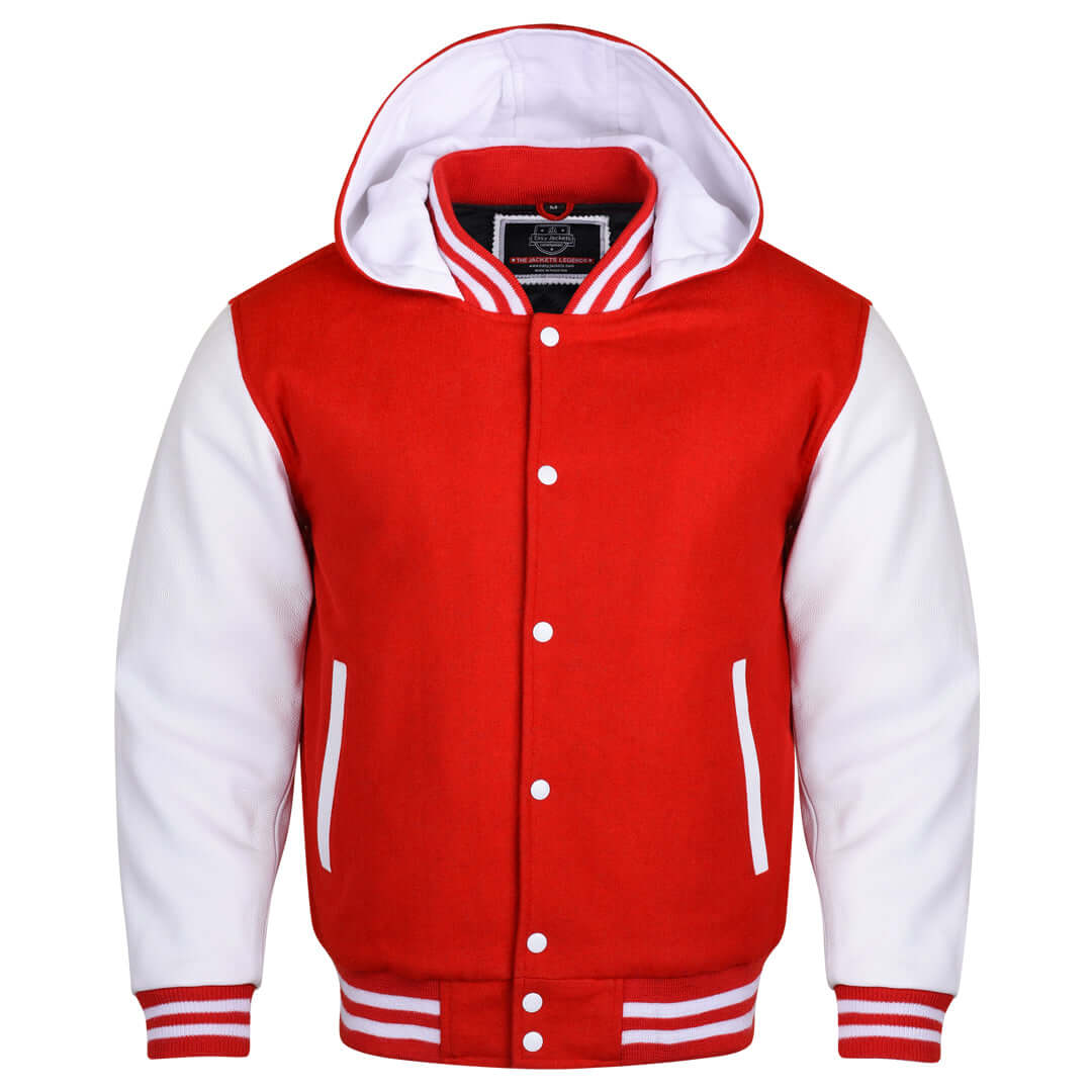 Varsity Hoodie made of High Quality Wool and Leather