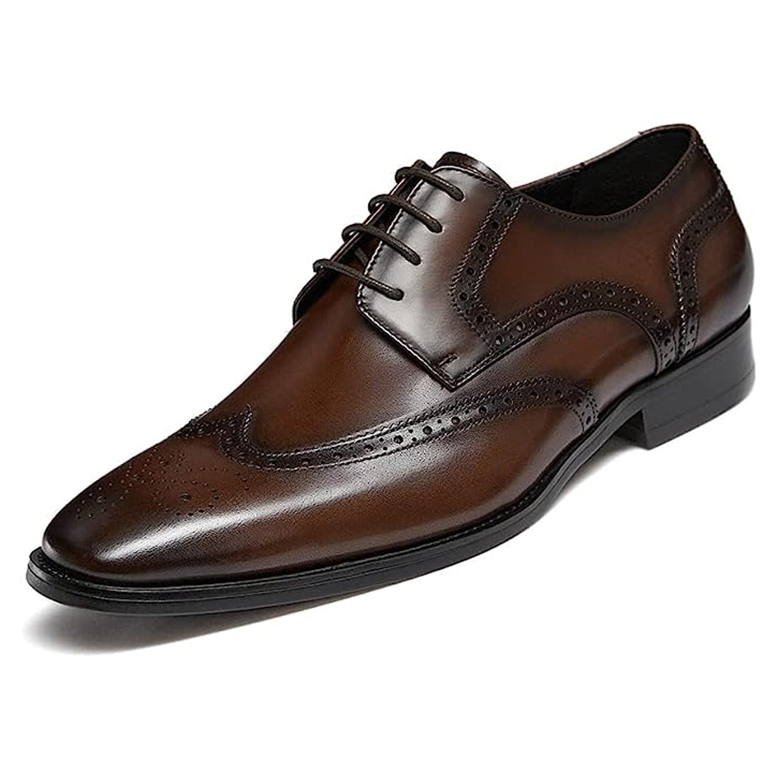 Men's Handmade Brown Leather Formal Lace Up Derby Shoes