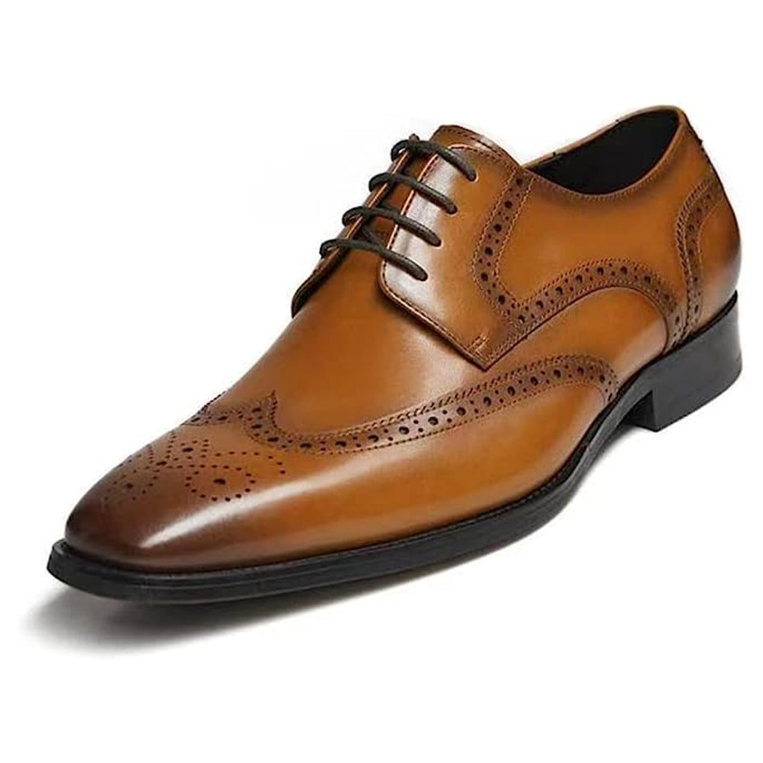 Men's Handmade Brown Leather Elegant Lace up Derby Shoes