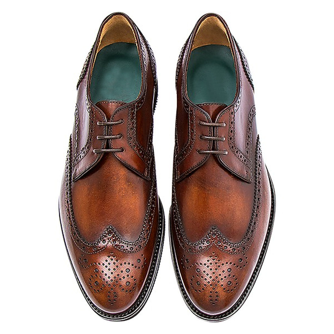 Men's Handmade Brown Leather Elegant Lace up Derby Shoes