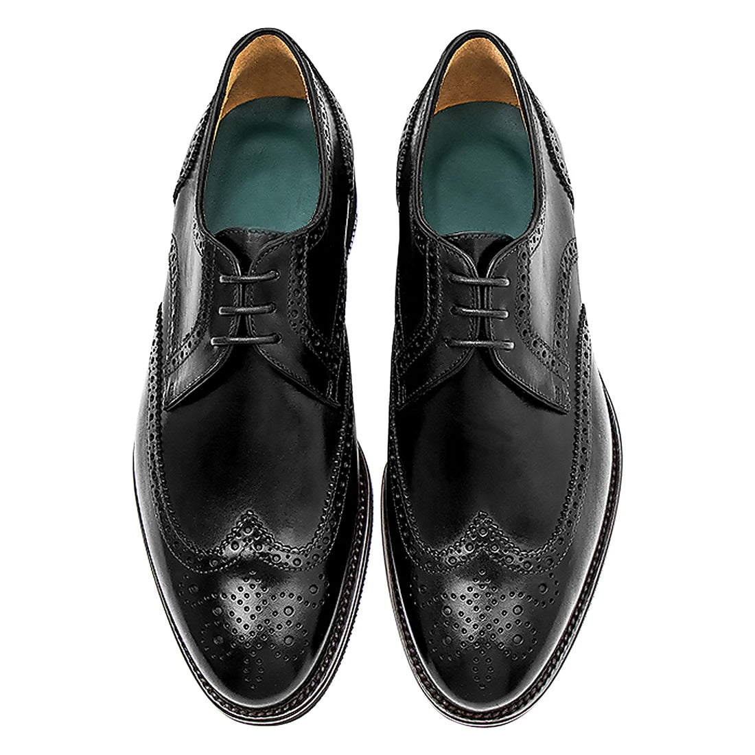 Men's Handmade Black Leather Elegant Lace up Derby Shoes