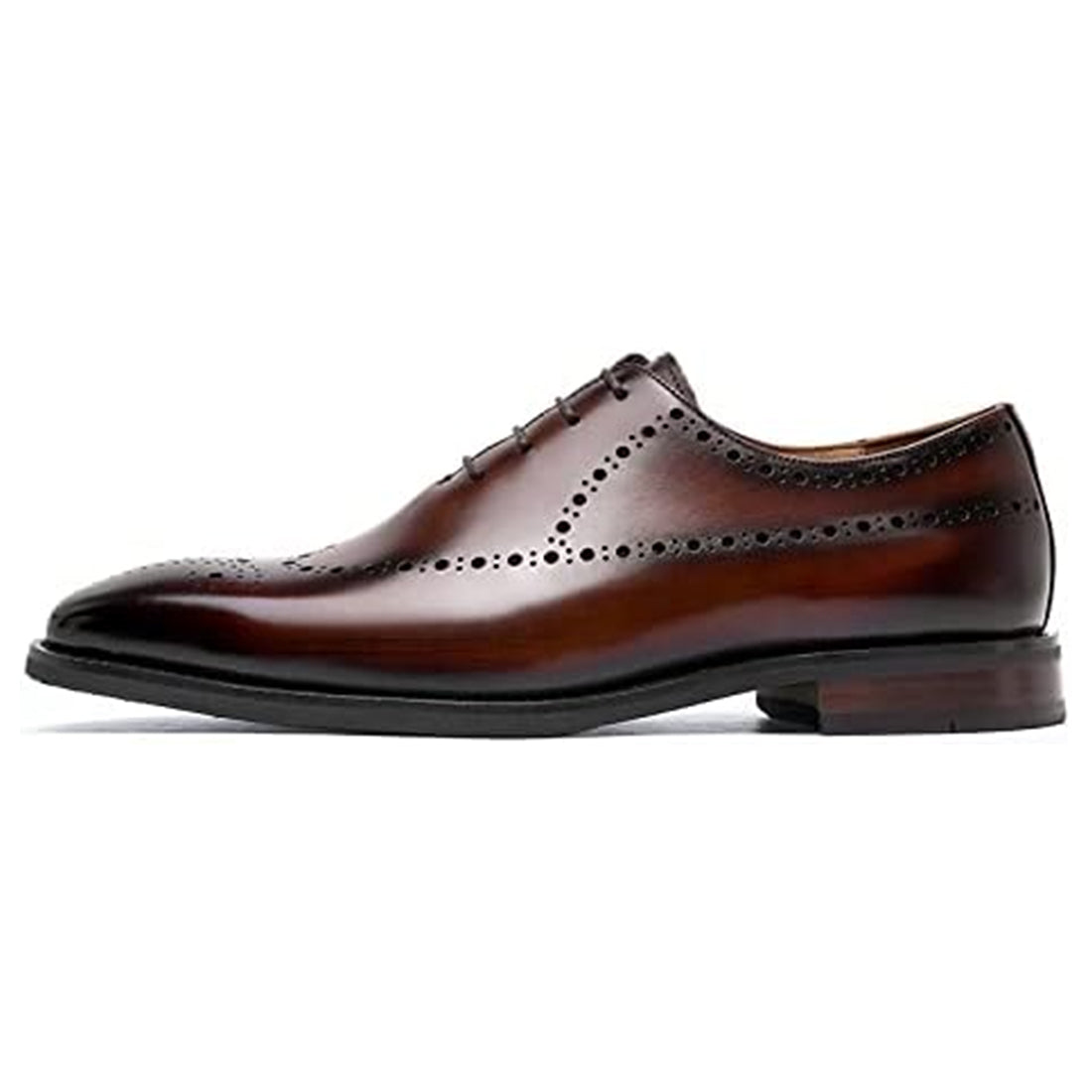 Men's Handmade Brown Leather Elegant Lace up Brogue Oxford Shoes