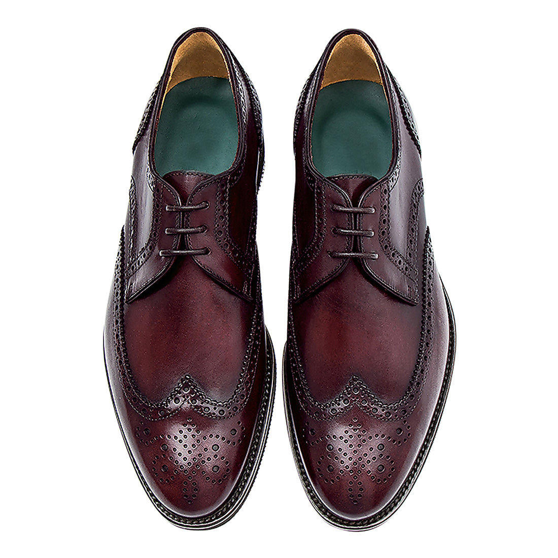 Men's Handmade Burgundy Leather Elegant Lace up Derby Shoes