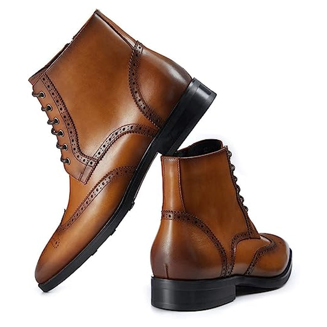 Men's Handmade Brown Leather Elegant Chukka Boots