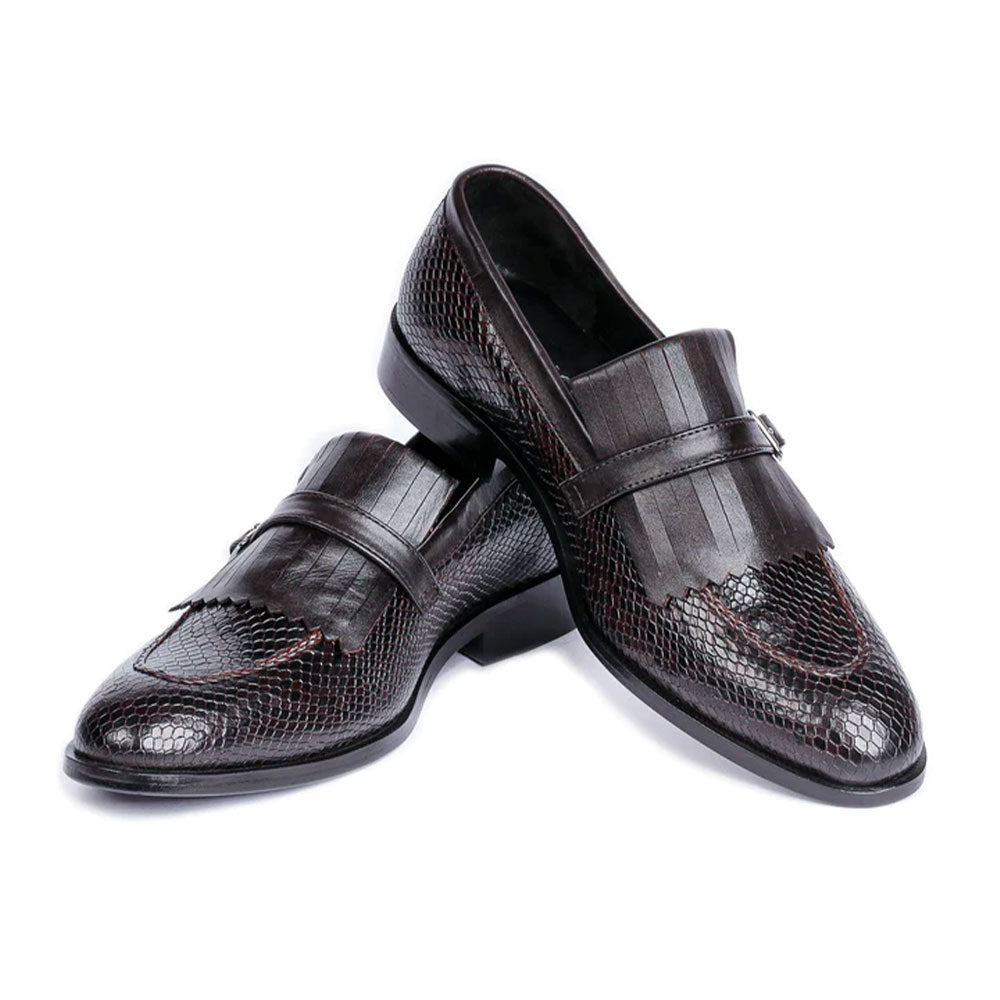 Men's Handmade Dark Brown Leather Tuzla Loafers Shoes - Hand Made by JB