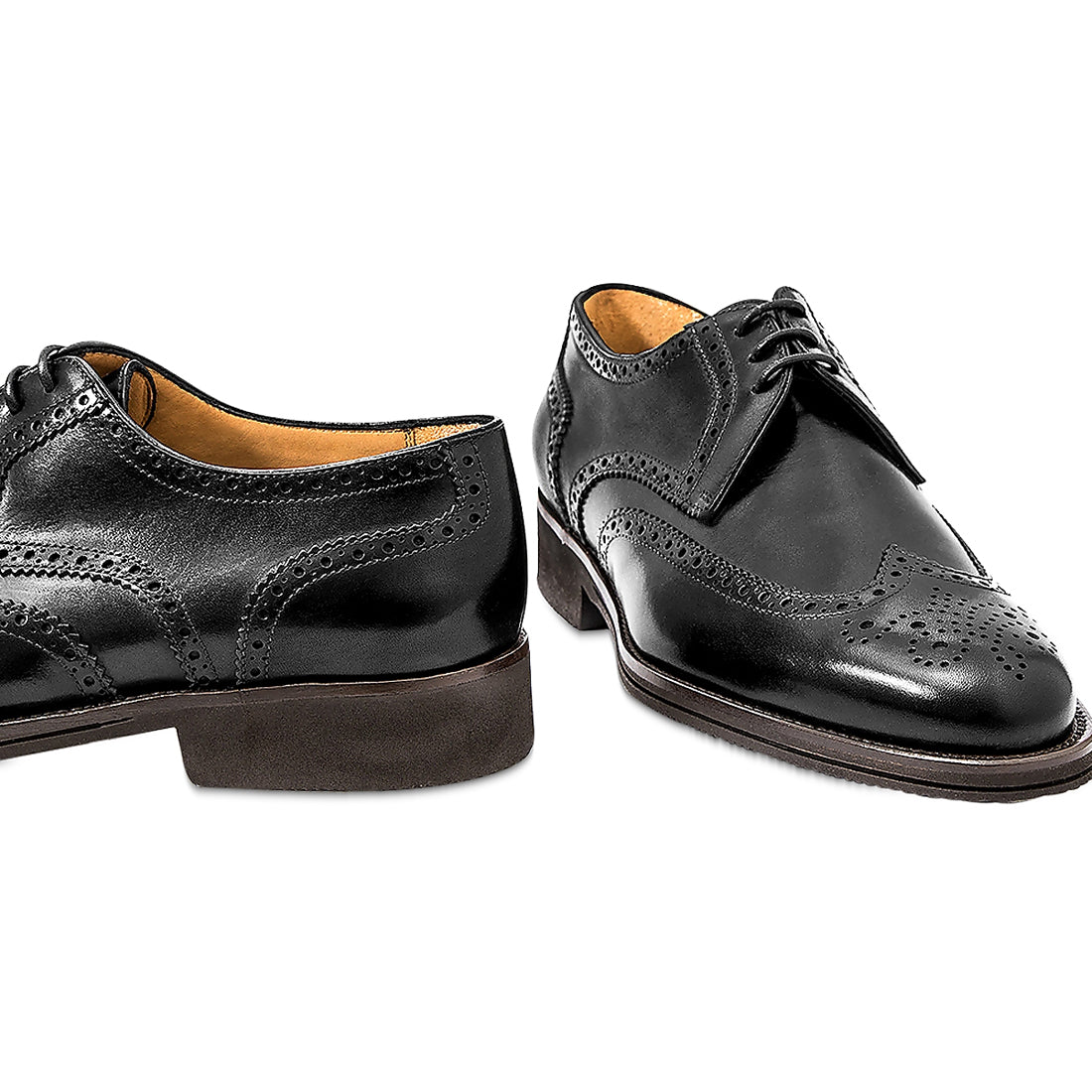Men's Handmade Black Leather Elegant Lace up Derby Shoes