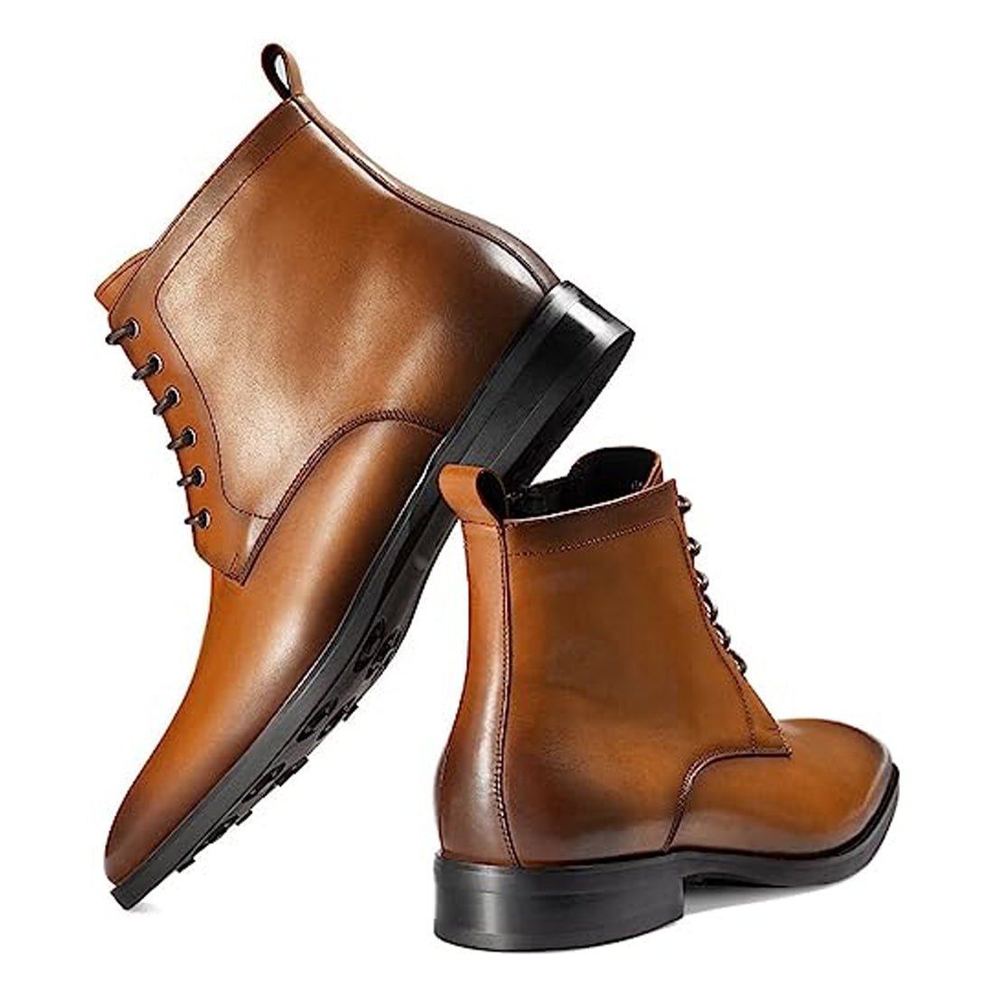 Men's Handmade Brown Leather Elegant Chukka Boots