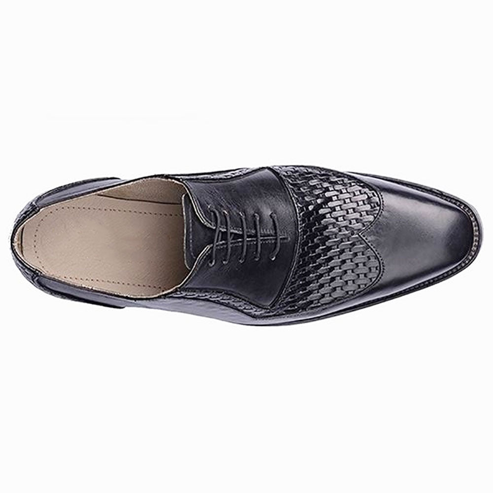 Men's Handmade Black Leather Elegant Oxford Shoes