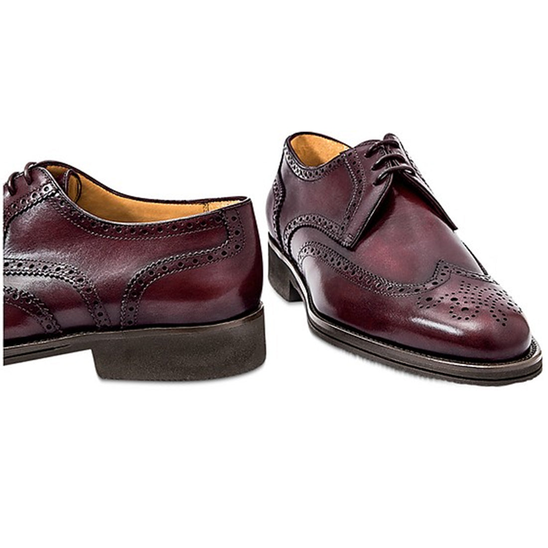 Men's Handmade Burgundy Leather Elegant Lace up Derby Shoes