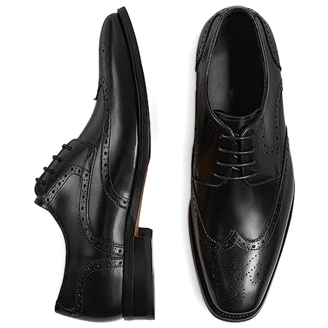 Men's Handmade Black Leather Elegant Lace up Derby Shoes