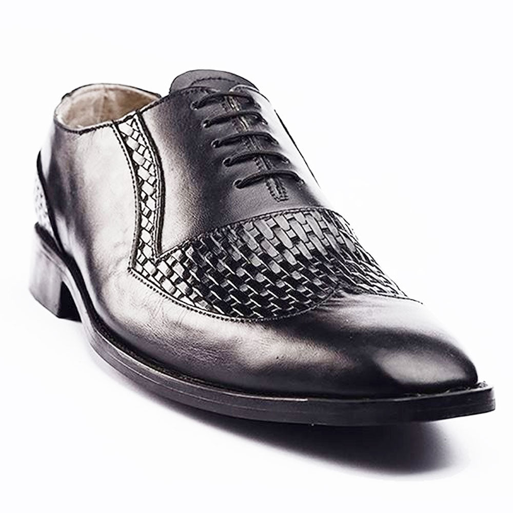 Men's Handmade Black Leather Elegant Oxford Shoes