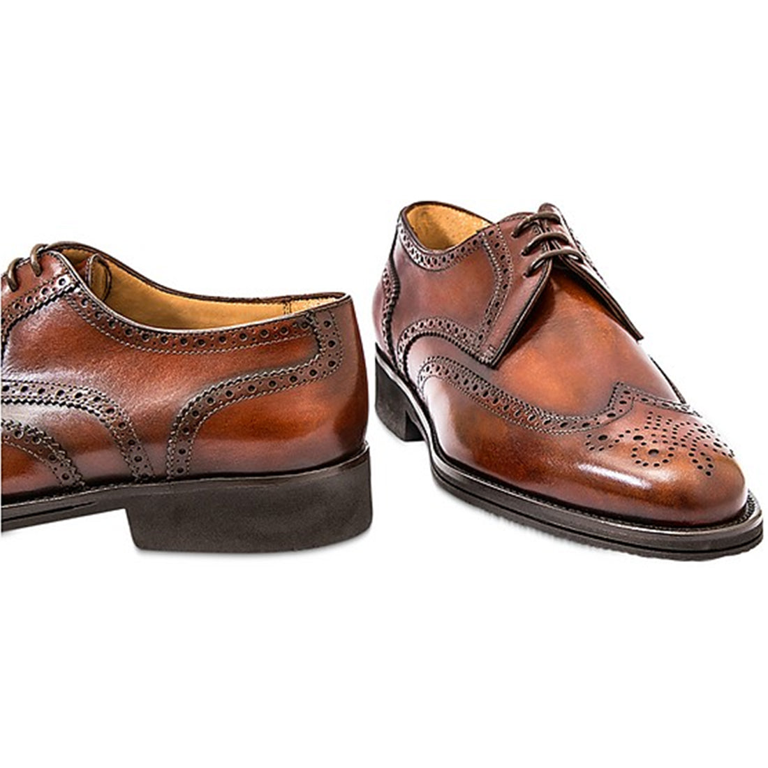 Men's Handmade Brown Leather Elegant Lace up Derby Shoes