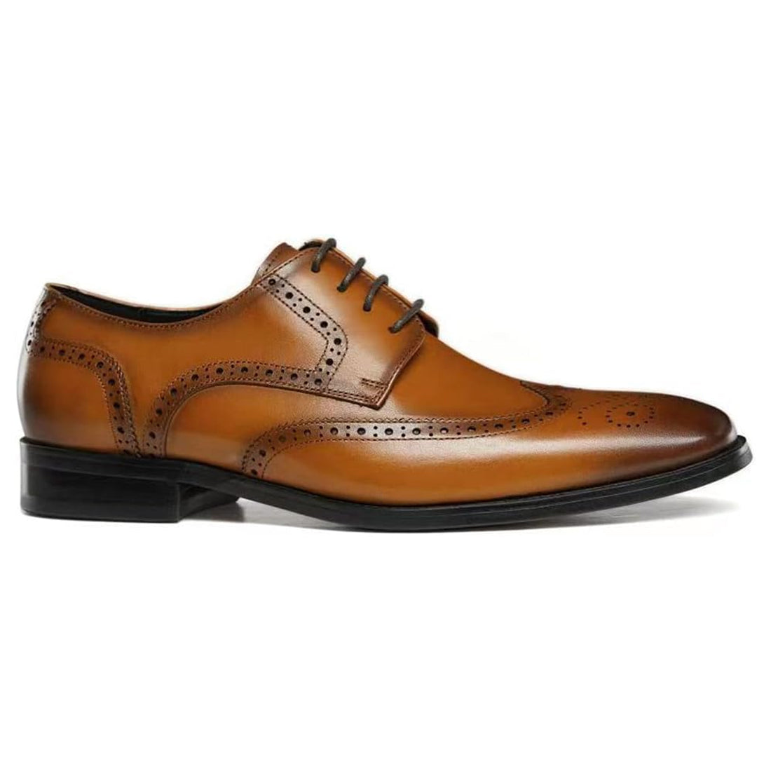 Men's Handmade Brown Leather Elegant Lace up Derby Shoes