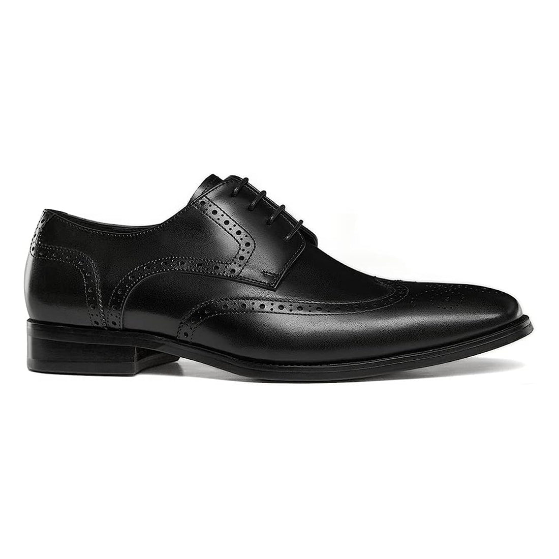 Men's Handmade Black Leather Elegant Lace up Derby Shoes