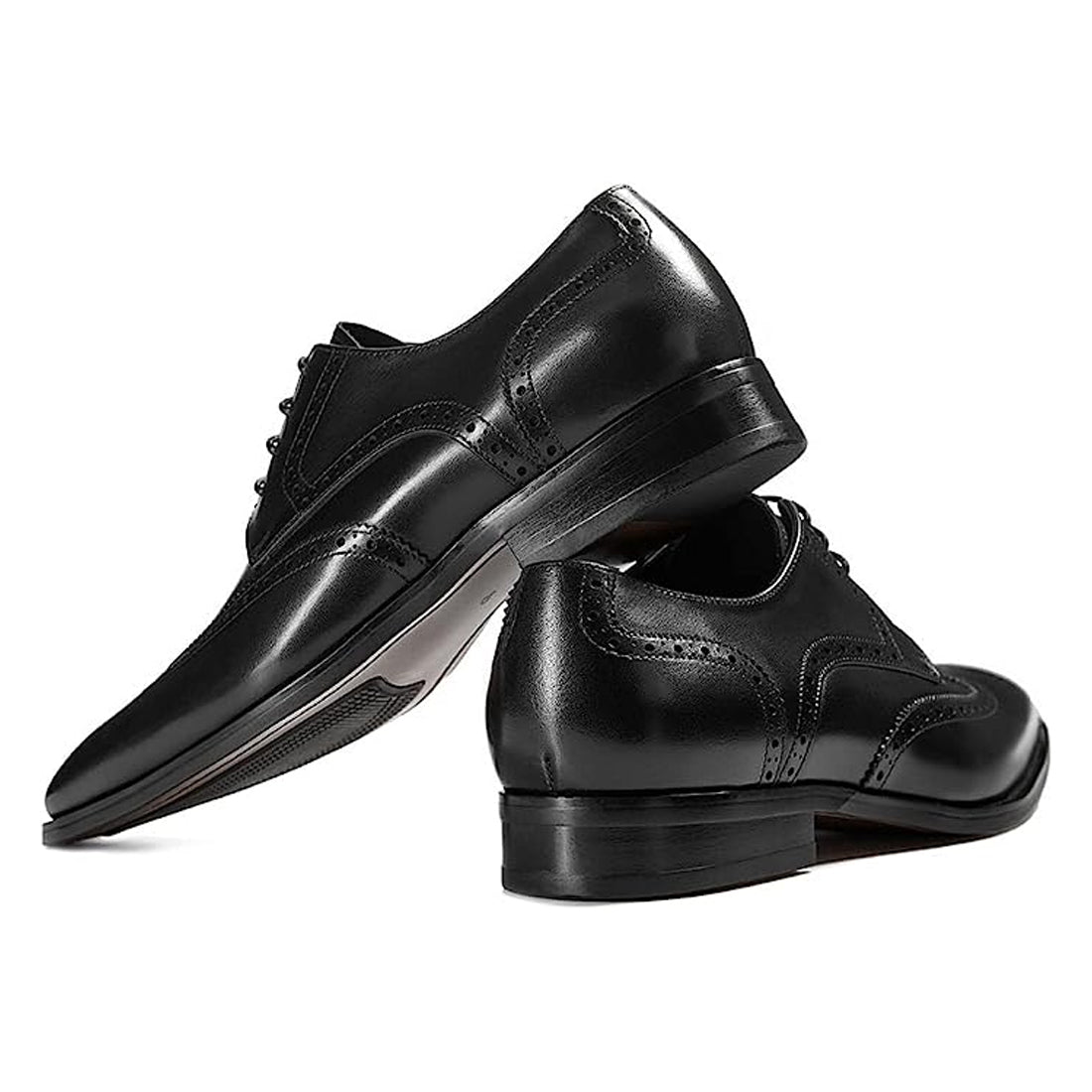 Men's Handmade Black Leather Elegant Lace up Derby Shoes