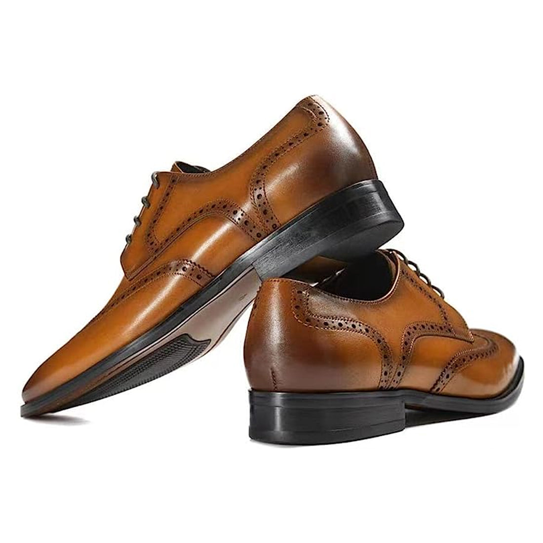 Men's Handmade Brown Leather Elegant Lace up Derby Shoes