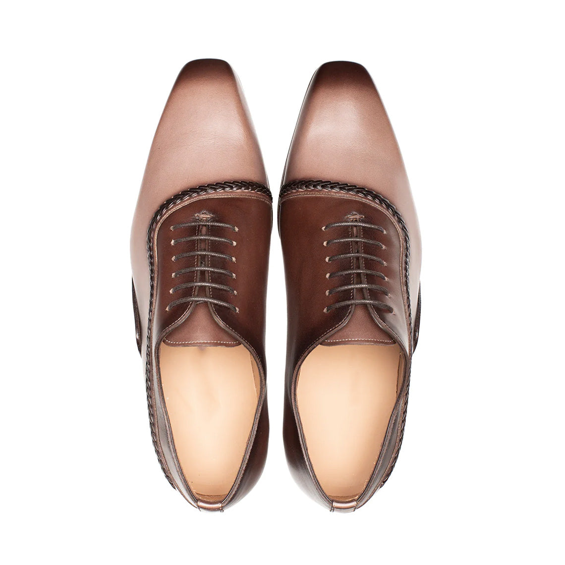 Men's Handmade Taupe Brown Leather Lace Up Elegant Formal shoes