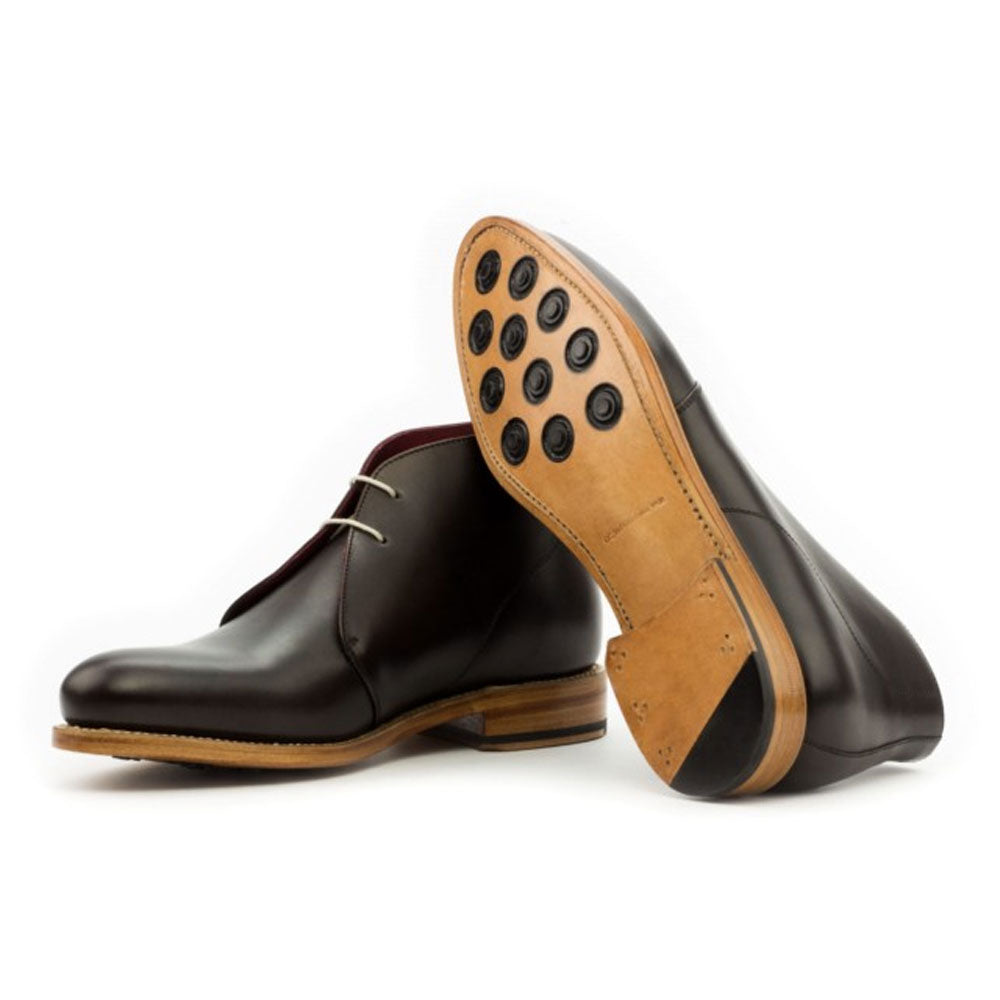 Men's Handmade Dark Brown Leather Elegant Chukka Boots