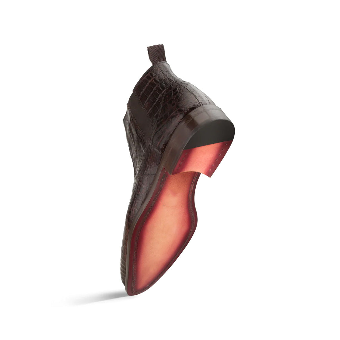 Men's Handmade Black Crocodile Leather Elegant Chelsea Boot