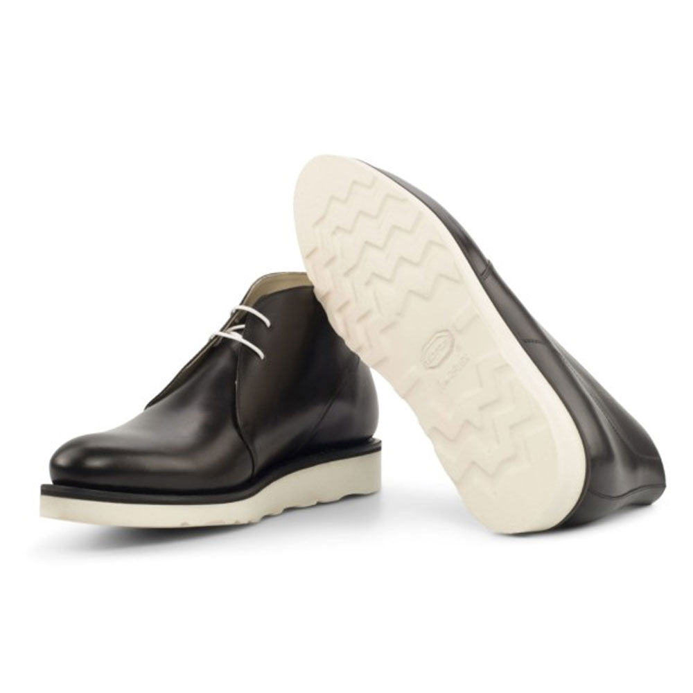 Men's Handmade Black Leather Elegant Chukka Sneaker Boot