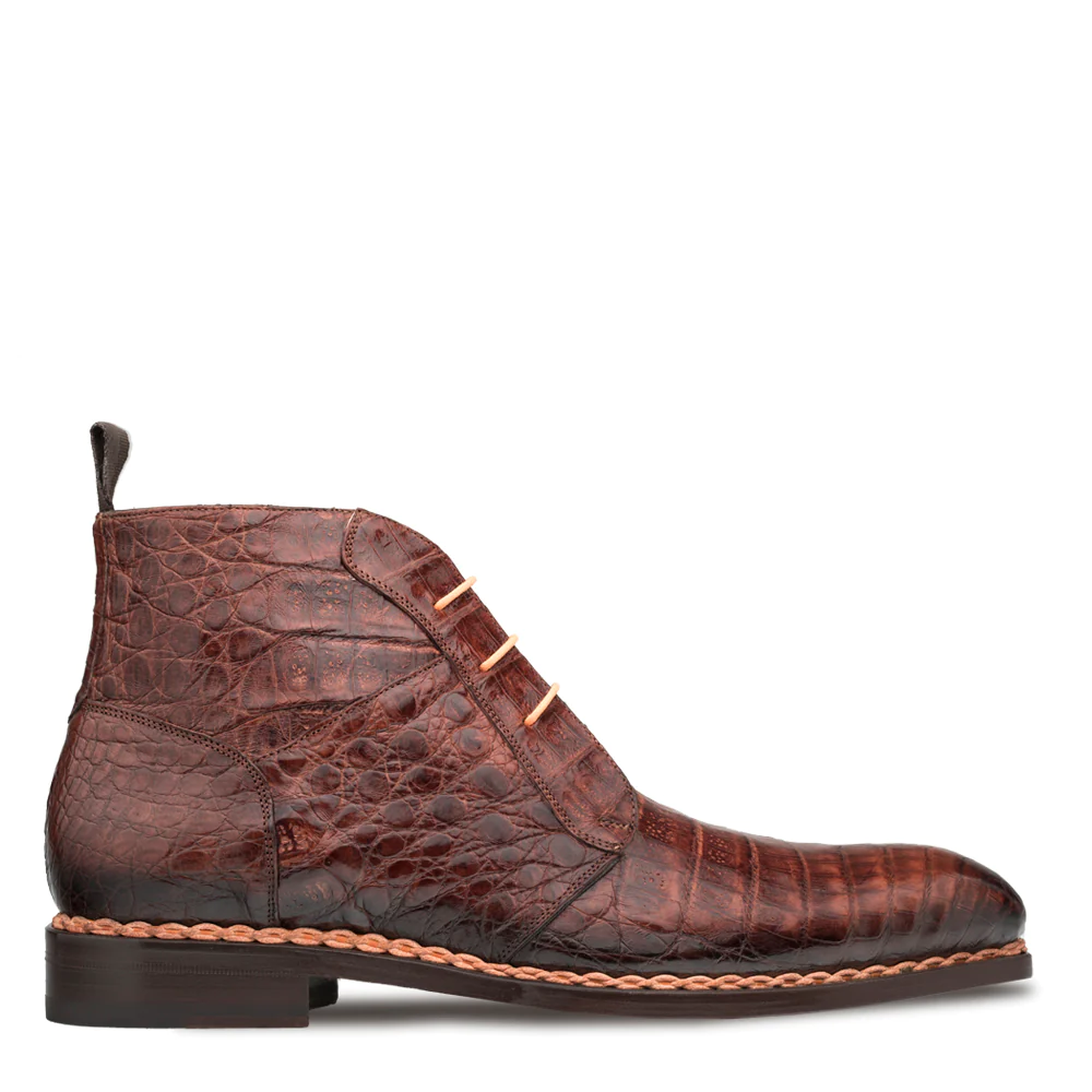 Men's Handmade Brown Crocodile Leather Elegant Chukka Boot