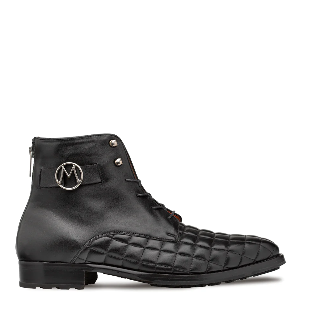 Men's Handmade Black Calf Leather Elegant Derby Boot