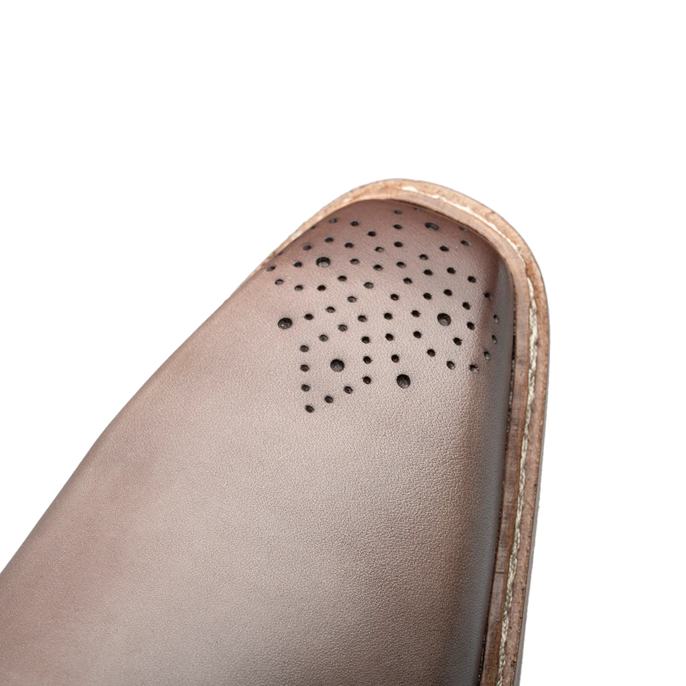 Men's Handmade Taupe Leather Elegant Derby Shoes