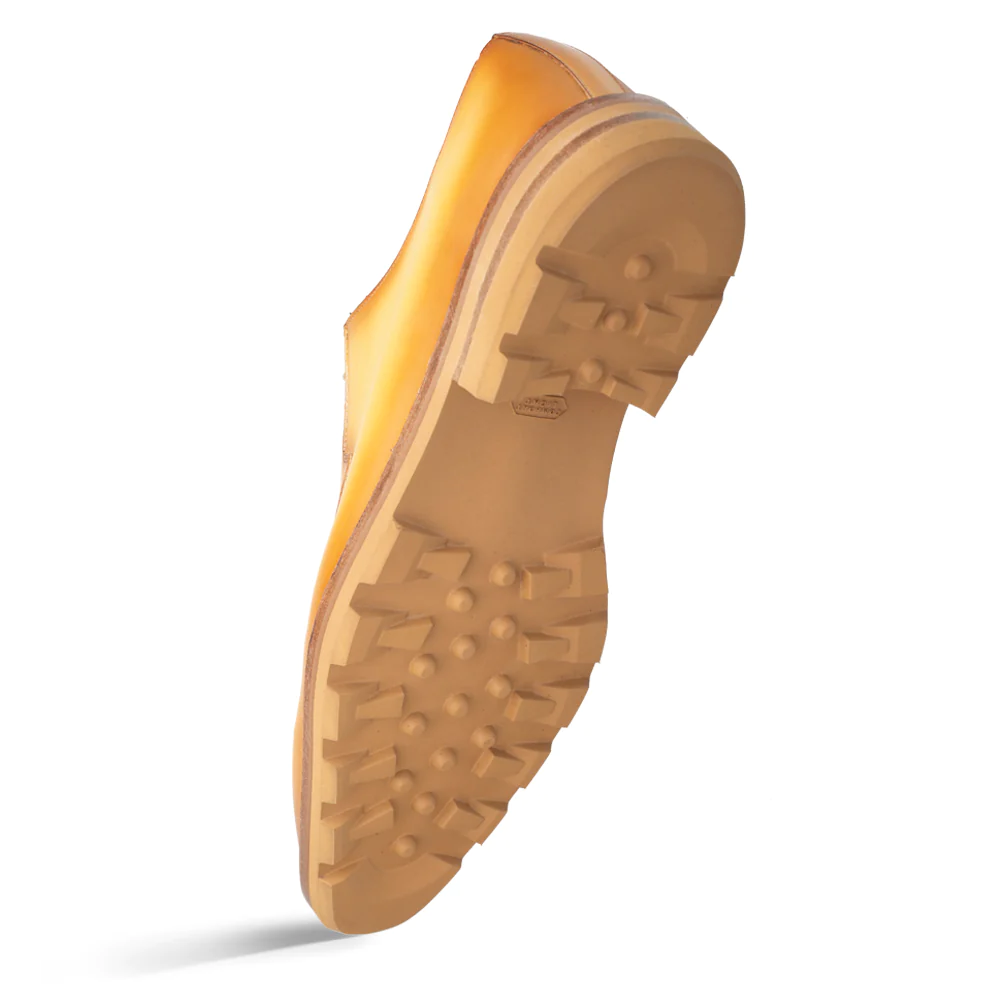 Men's Handmade Yellow Leather Elegant Derby Shoes