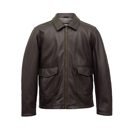 MEN'S BROWN LEATHER JACKET - Hand Made by JB