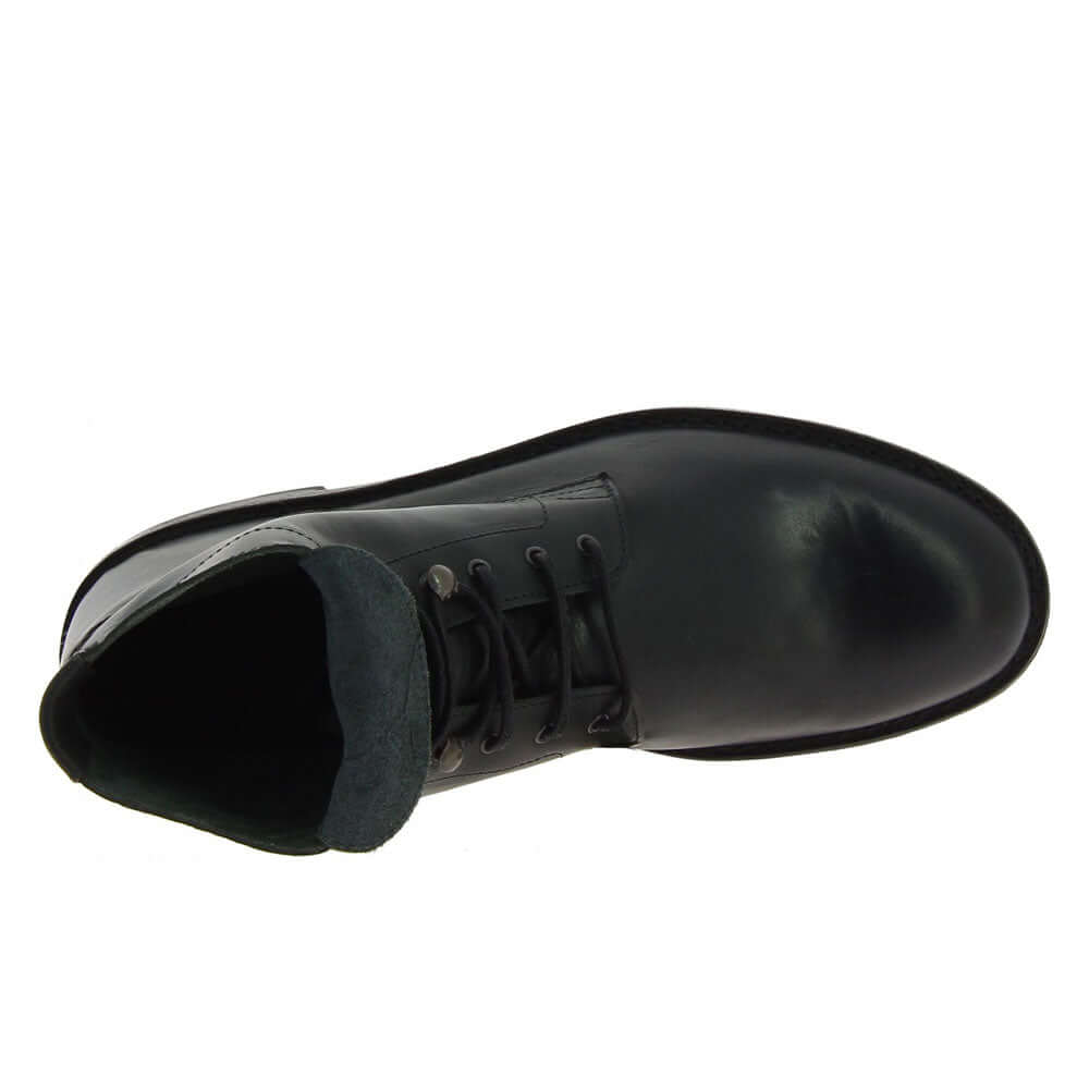 Men's Handmade Black Leather Ankle Boots With Winter Lining Elegant Derby Boot