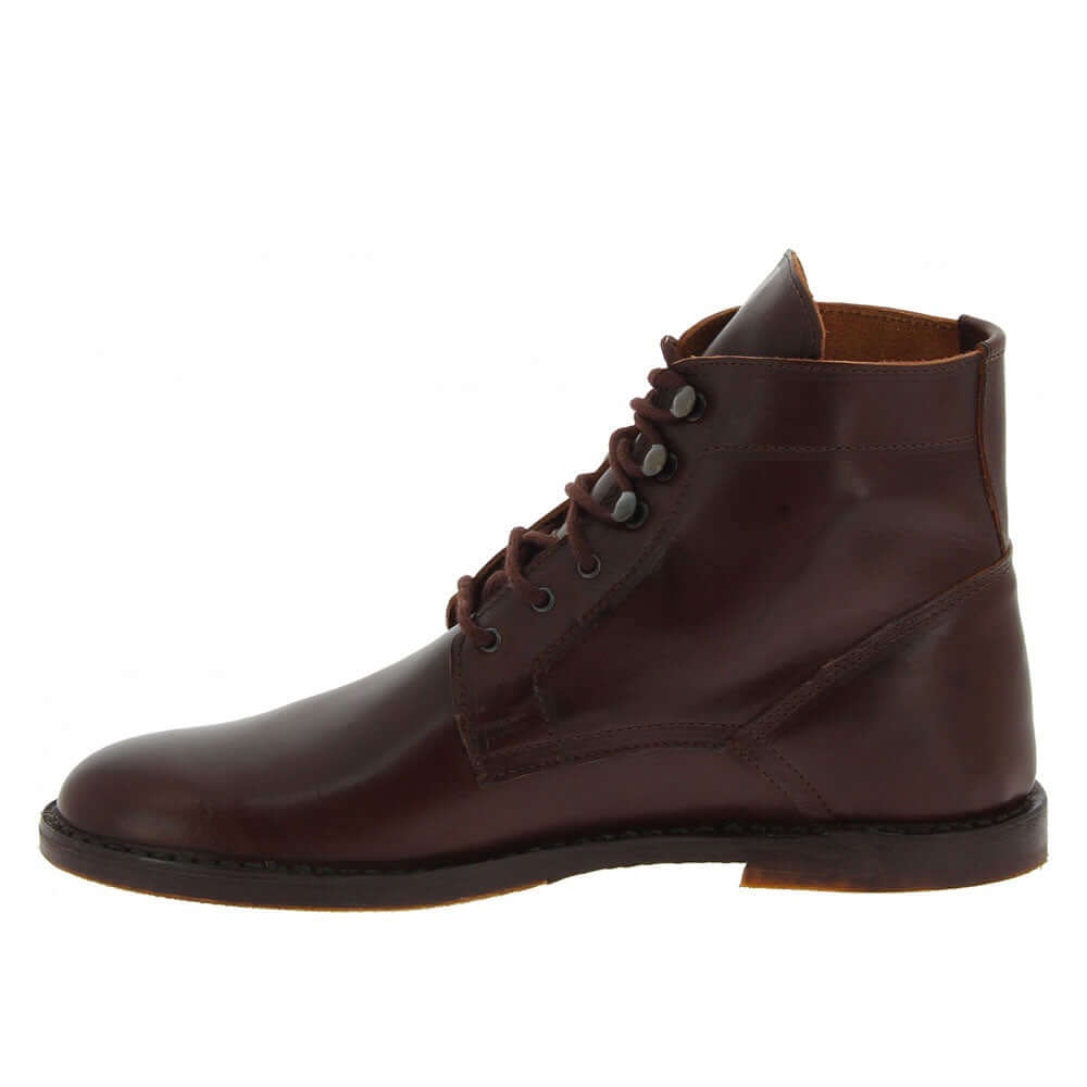 Men's Handmade Brown Leather Ankle Boots With Winter Lining Elegant Derby Boot