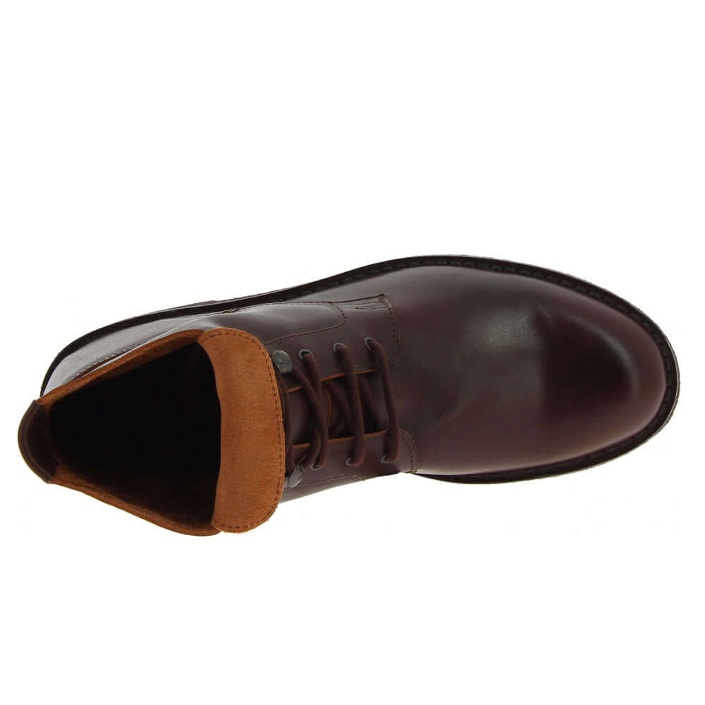 Men's Handmade Brown Leather Ankle Boots With Winter Lining Elegant Derby Boot