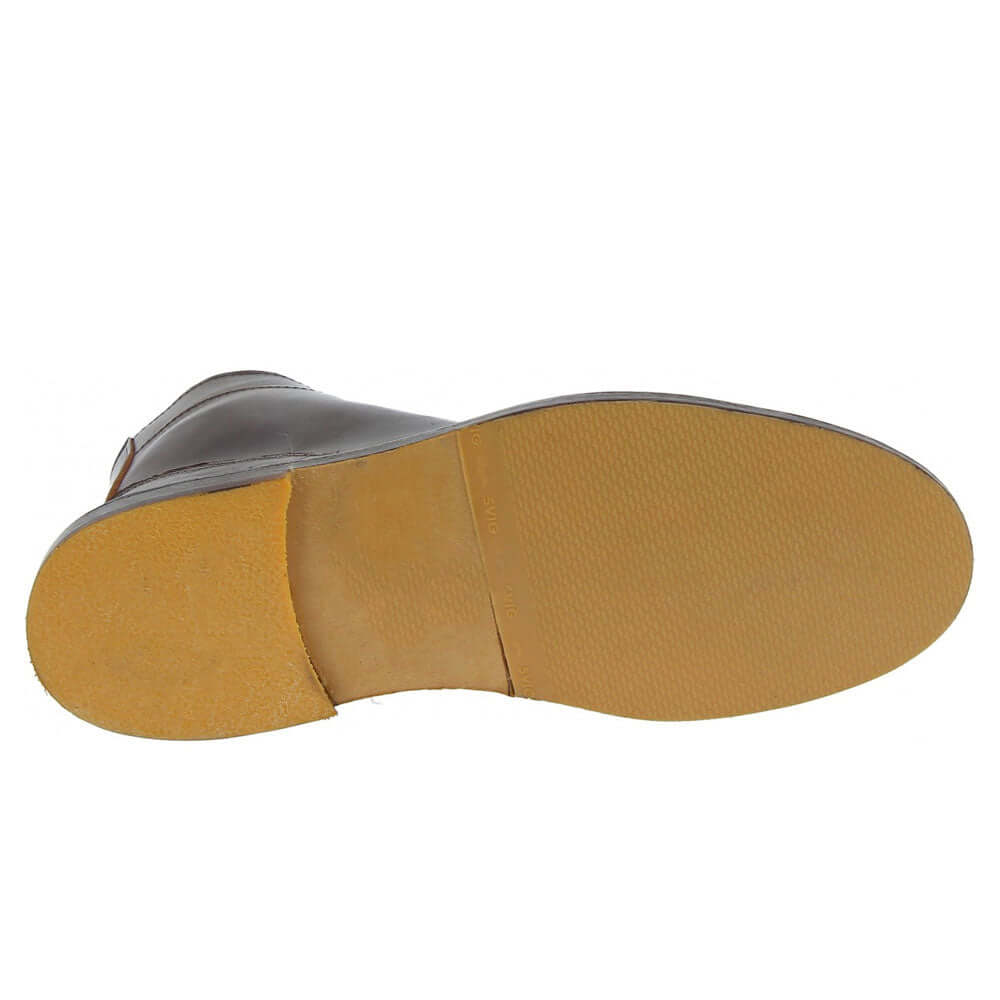 Men's Handmade Brown Leather Ankle Boots With Winter Lining Elegant Derby Boot