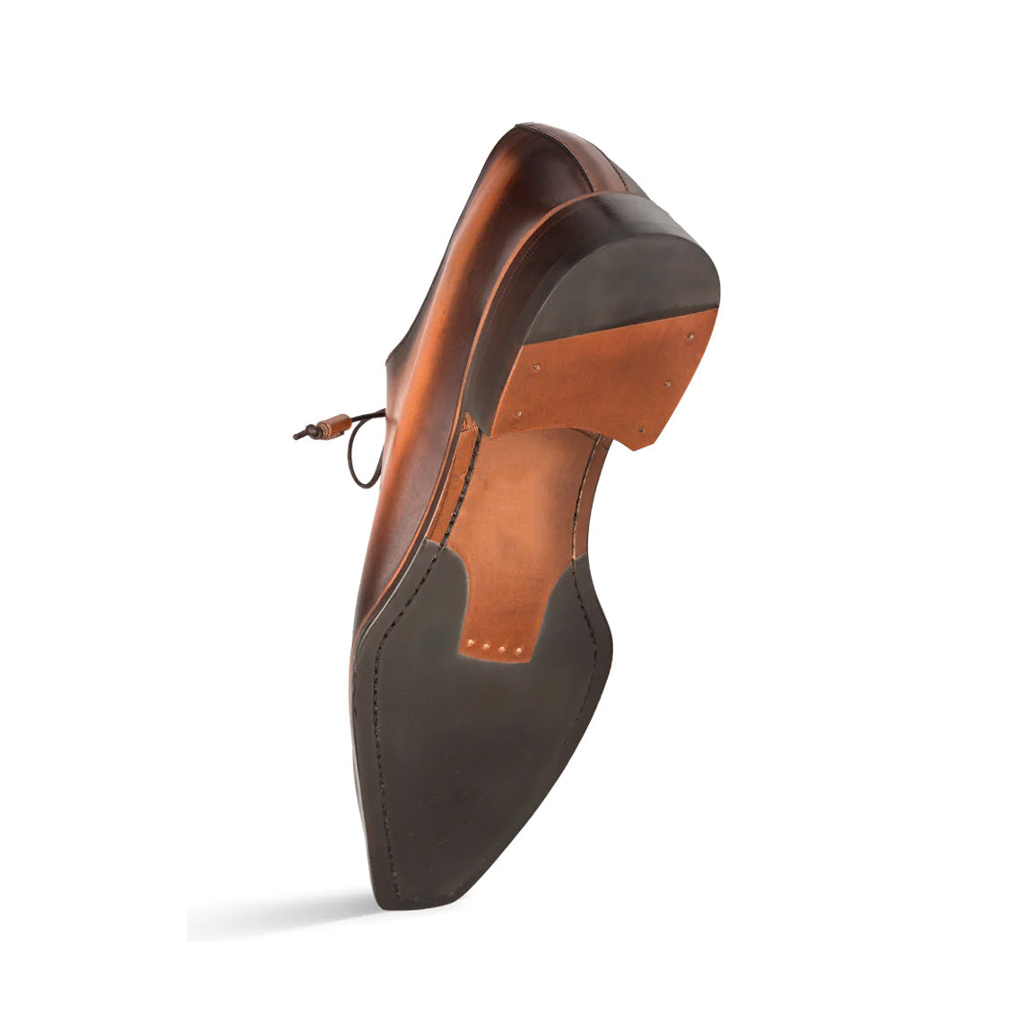 Men's Handmade Cognac Leather Elegant Oxford Shoes