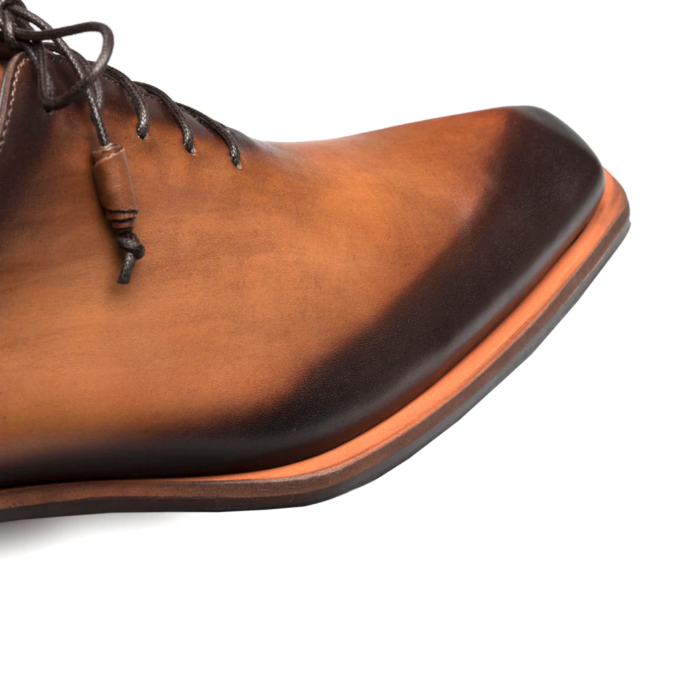Men's Handmade Cognac Leather Elegant Oxford Shoes