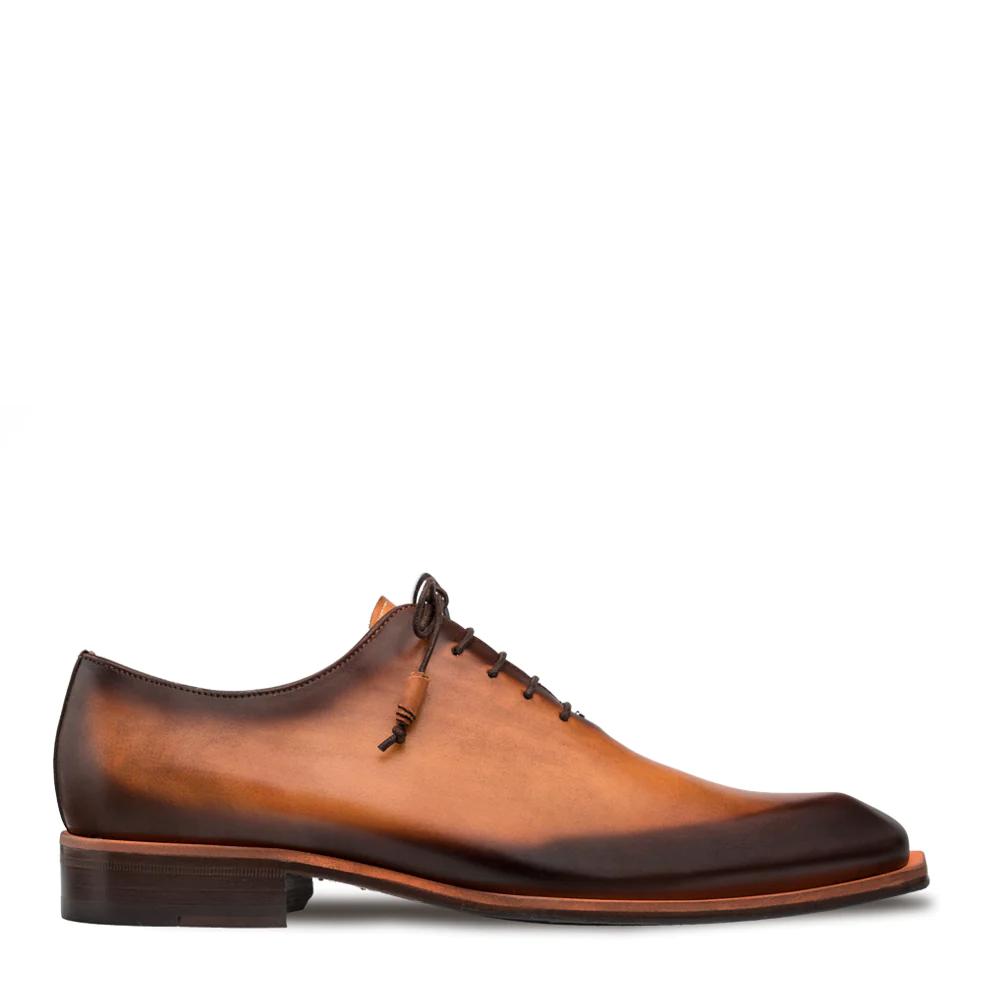 Men's Handmade Cognac Leather Elegant Oxford Shoes