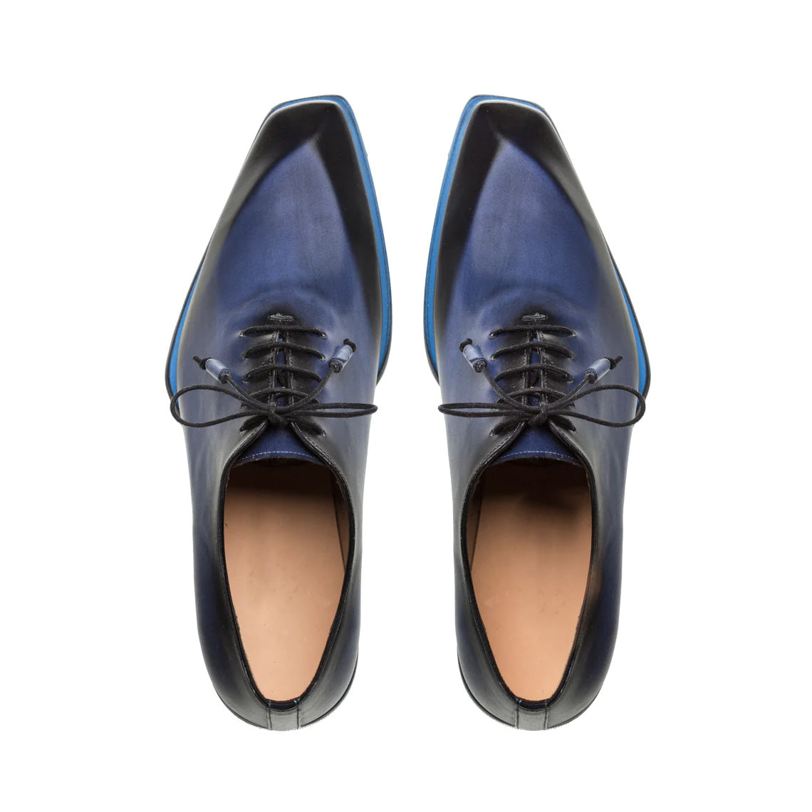 Men's Handmade Navy Leather Elegant Oxford Shoes