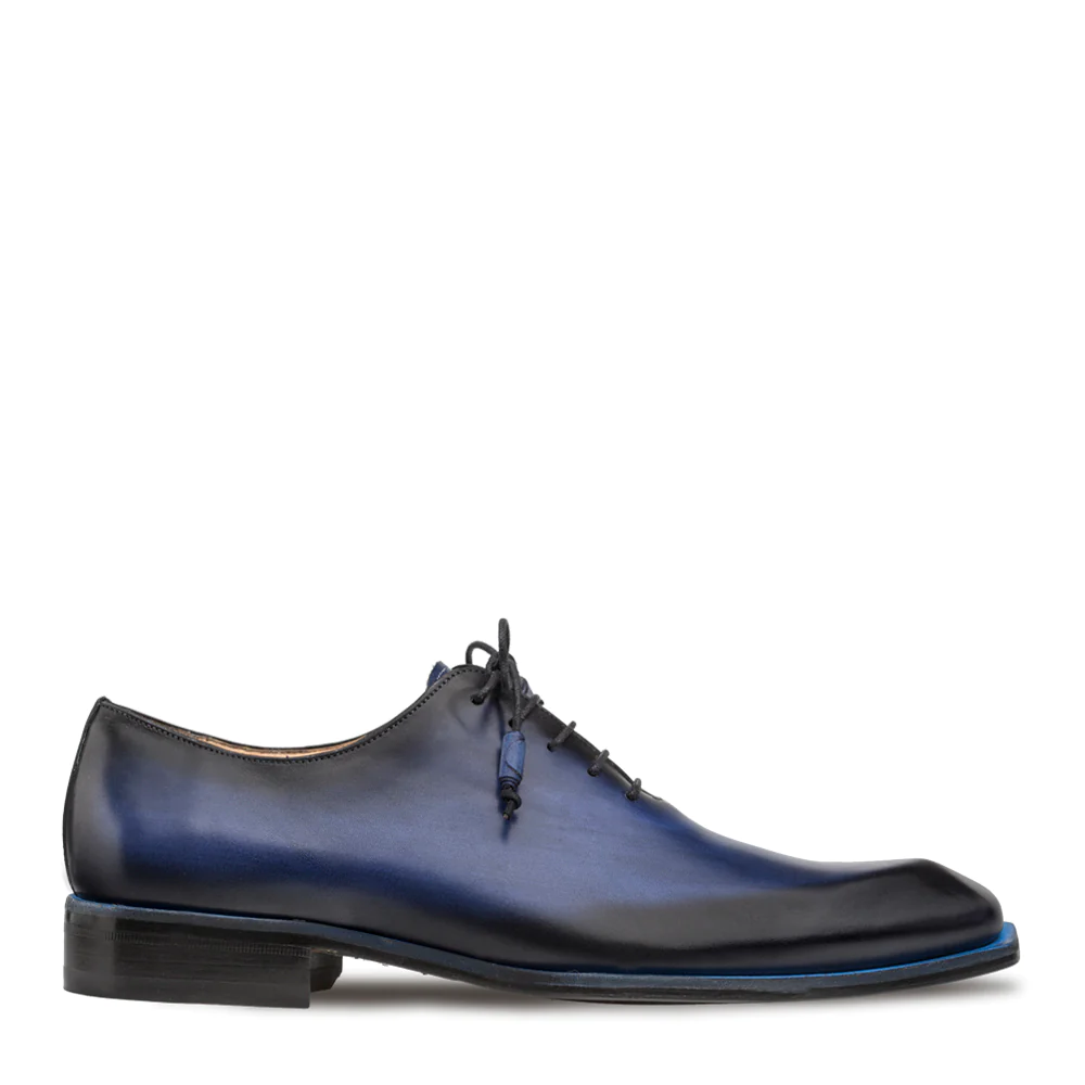 Men's Handmade Navy Leather Elegant Oxford Shoes