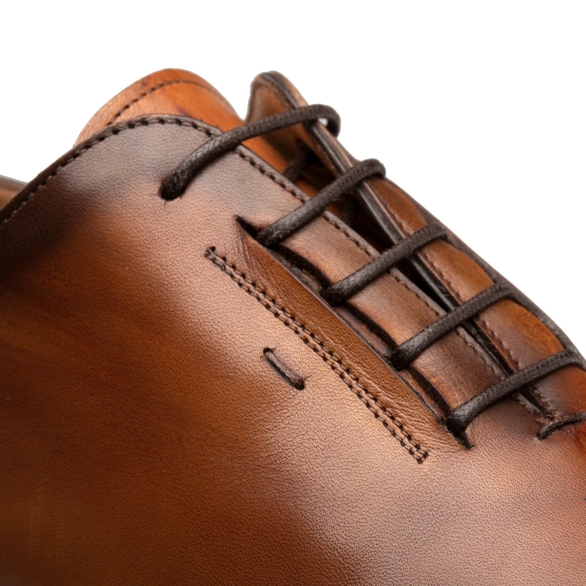 Men's Handmade Cognac Cap Toe Leather Elegant Oxford Shoes